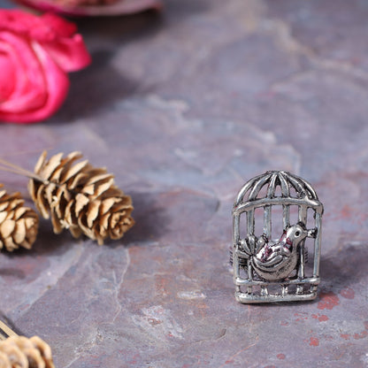 Sanjeera- Silver oxidised ring