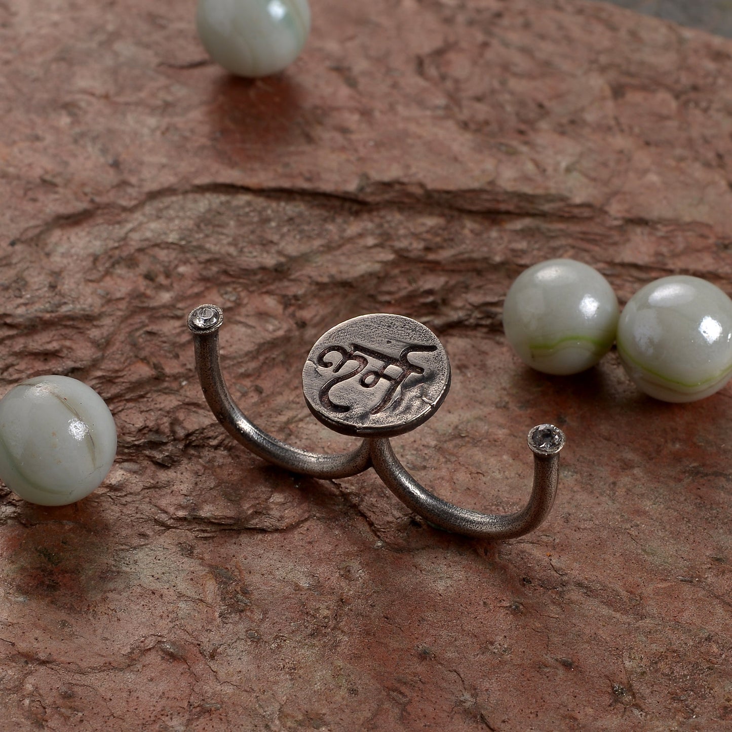 Jyotsna- Silver oxidised ring