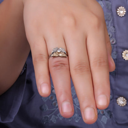 Kiran- Silver oxidised ring