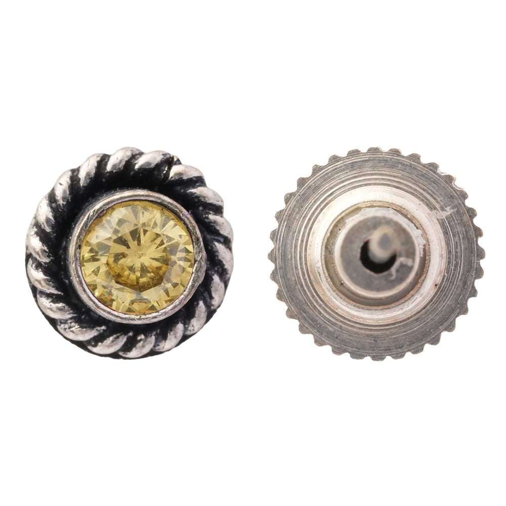 Neelam- Combo of Silver Brass Oxidised stud Earrings