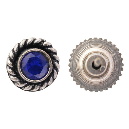 Neelam- Combo of Silver Brass Oxidised stud Earrings