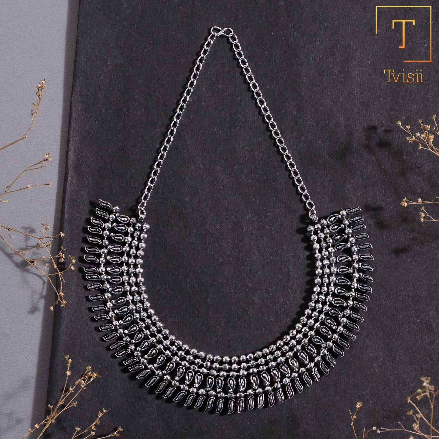 Rajmohini- Brass Oxidised Necklace