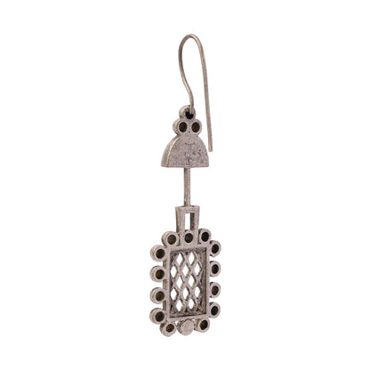 Sundari- Silver Brass Oxidised dangler earrings