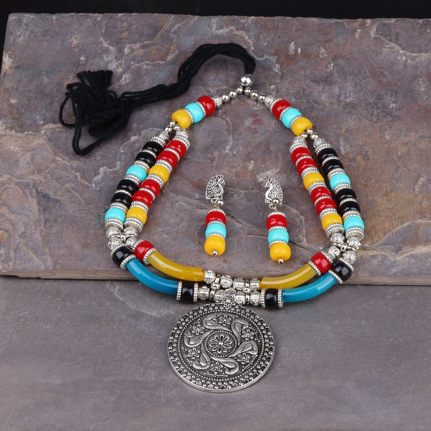 Sharvangi- Oxidised Necklace Set