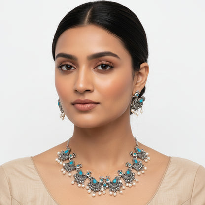 Shobhita – Silver-Toned Brass Necklace Set