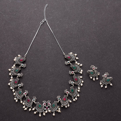 Shobhita – Silver-Toned Brass Necklace Set