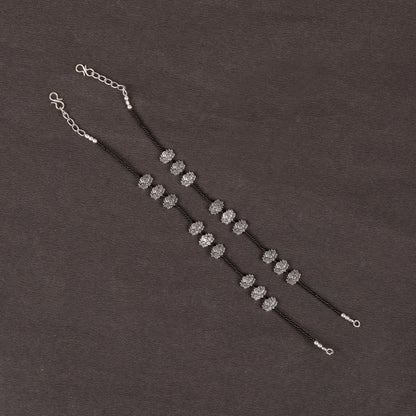 Pushp Payal- Oxidised beaded anklet