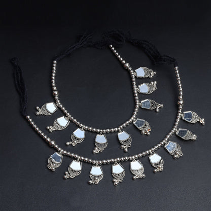 RatriPaya- Silver oxidised Anklet