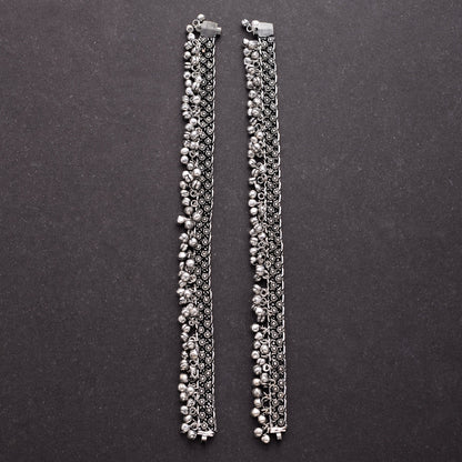 Ghunghroo- Silver oxidised Anklet