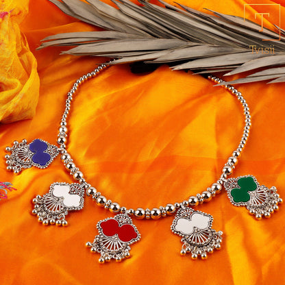 Chandravali- Silver Oxidised Neckpiece