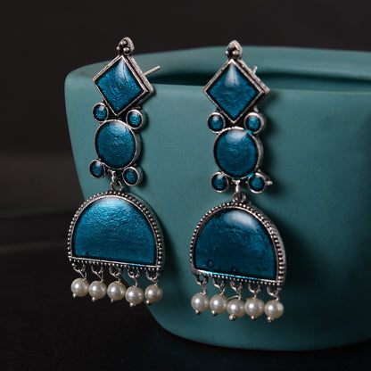 Aakar- Silver Brass dangler earrings