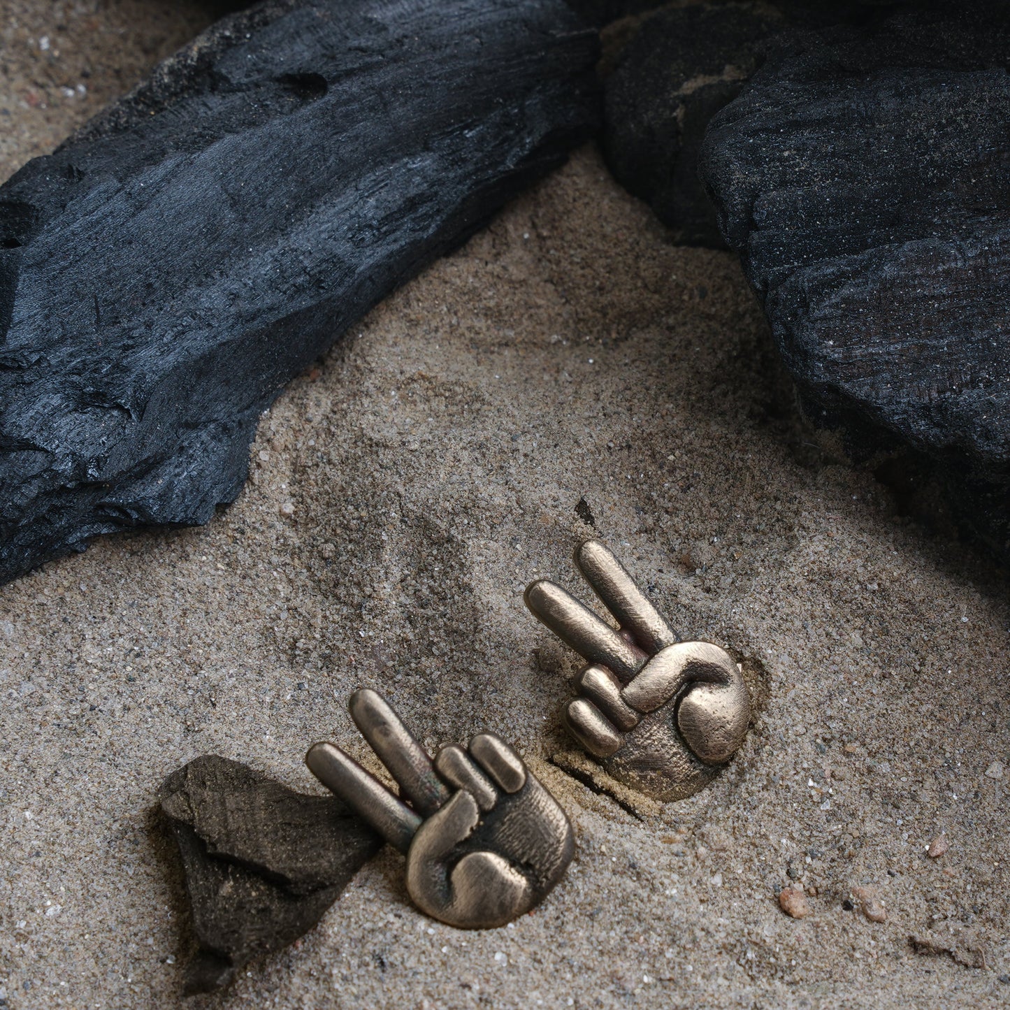 Jeet- Silver Brass oxidised stud earrings