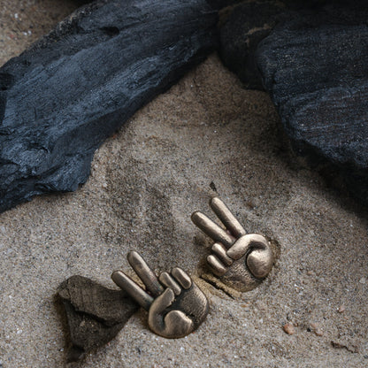 Jeet- Silver Brass oxidised stud earrings