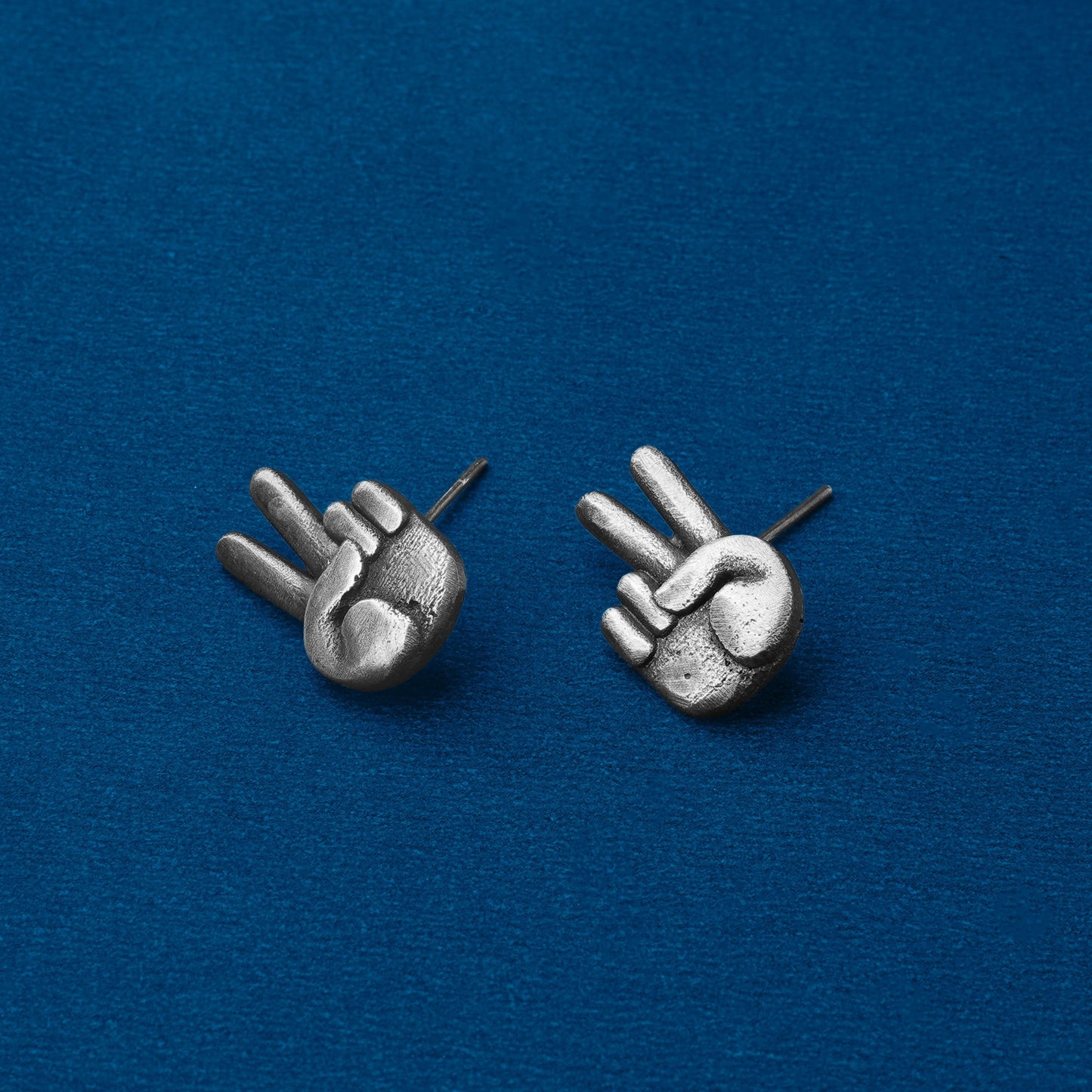 Jeet- Silver Brass oxidised stud earrings