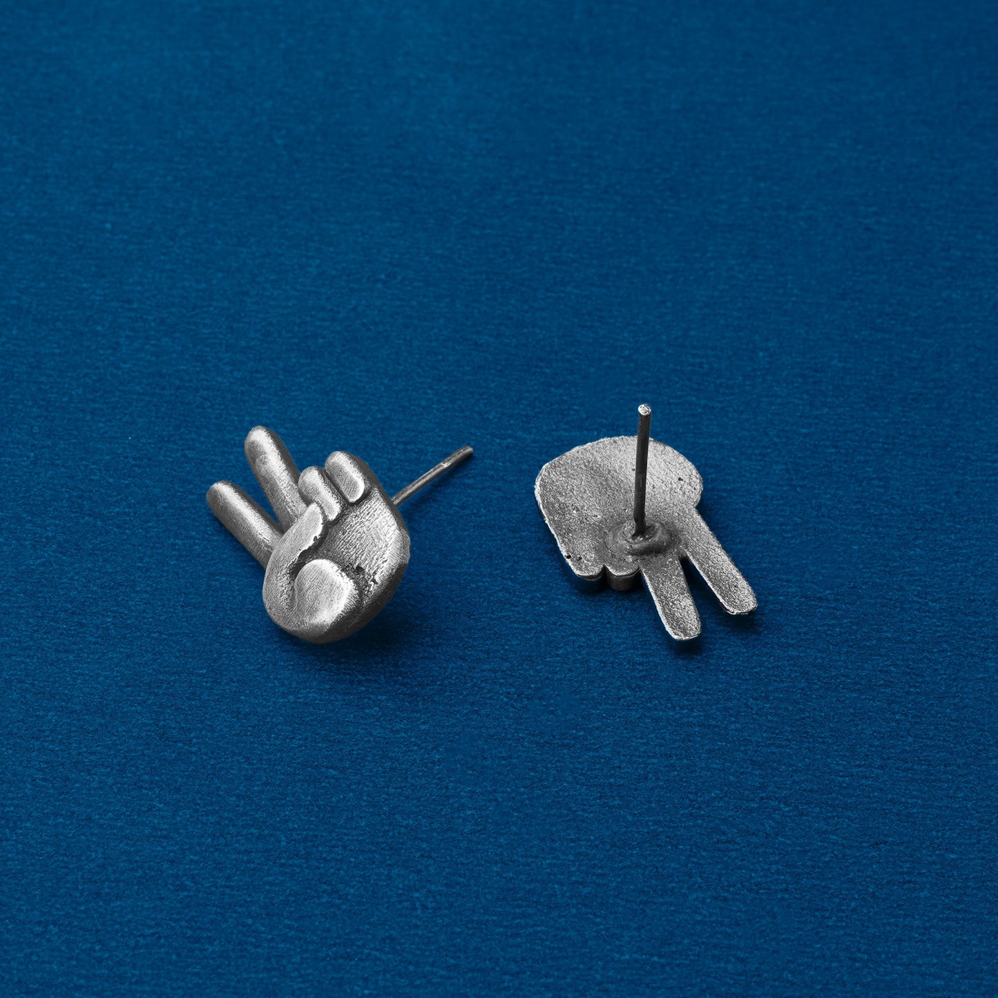 Jeet- Silver Brass oxidised stud earrings
