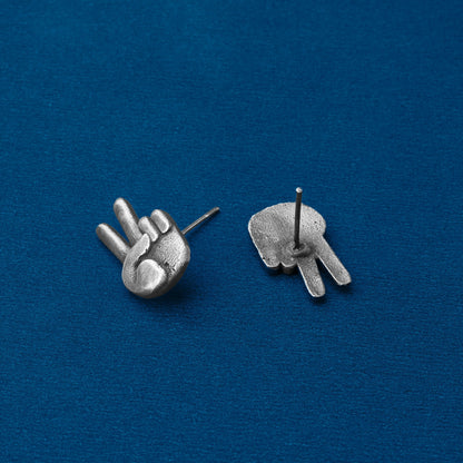 Jeet- Silver Brass oxidised stud earrings
