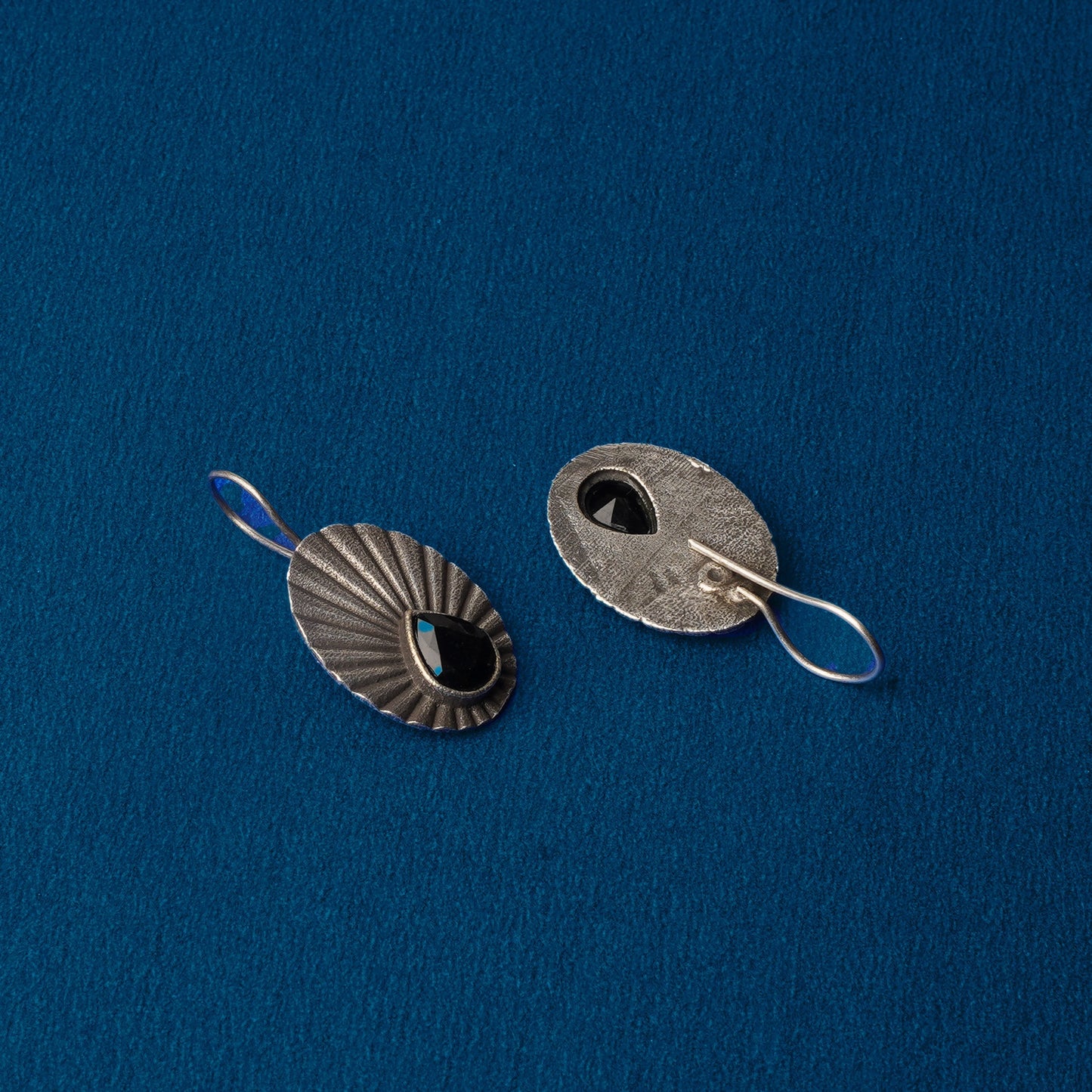 Tejpatra- Silver Brass stone studded dangler earrings