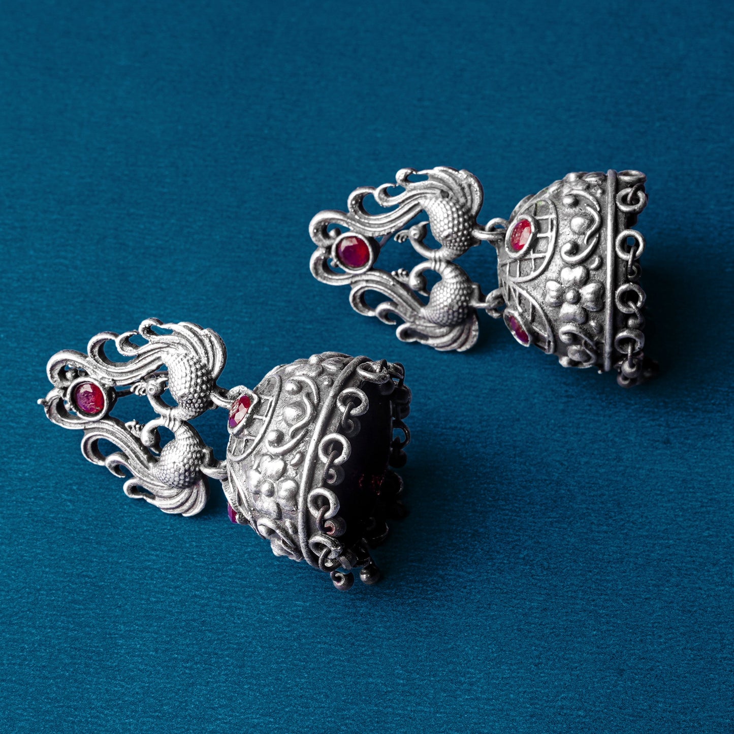 Jhalrika- Silver Brass Pearl jhumka earrings