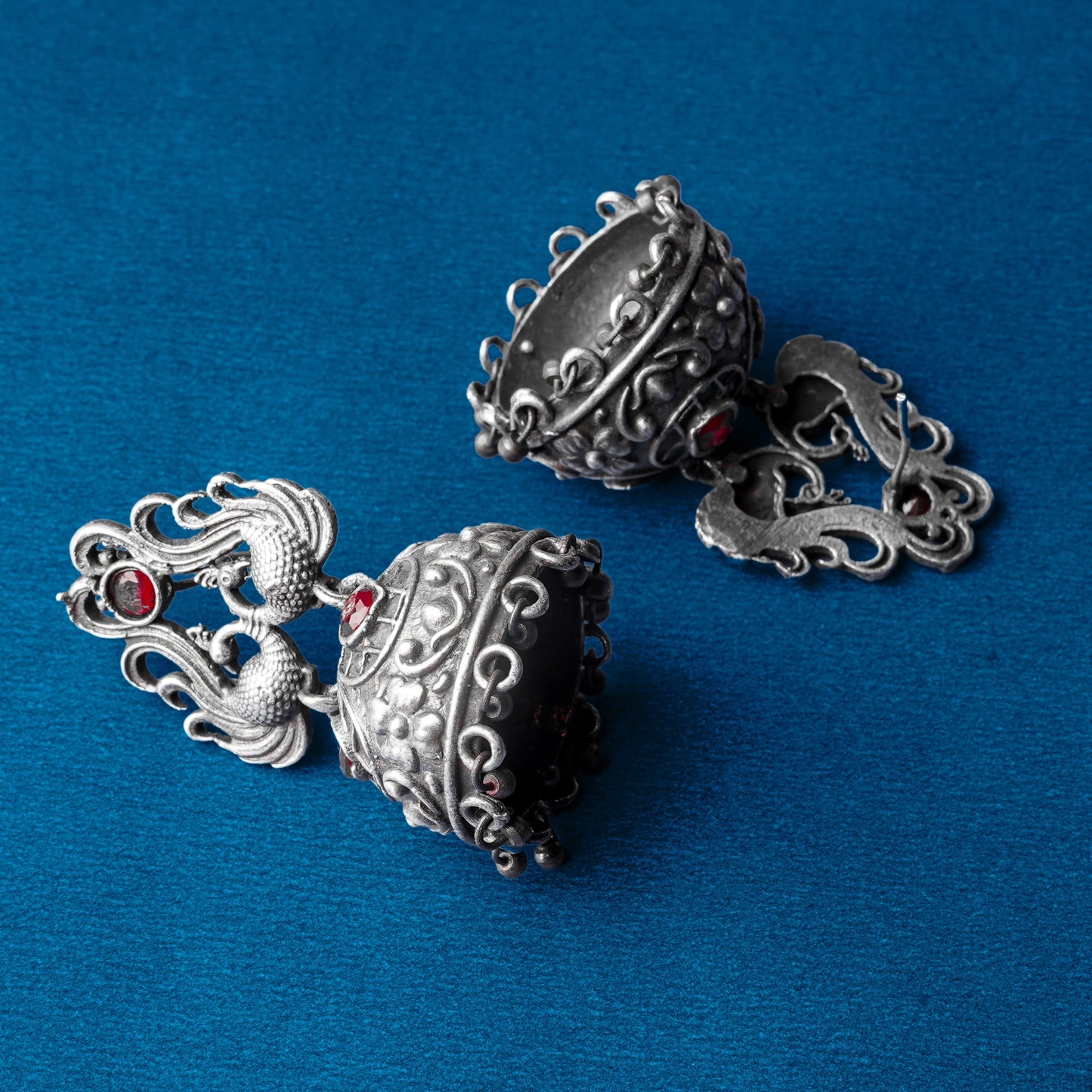 Jhalrika- Silver Brass Pearl jhumka earrings