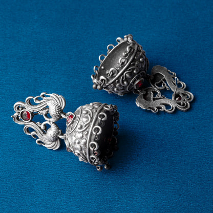 Jhalrika- Silver Brass Pearl jhumka earrings