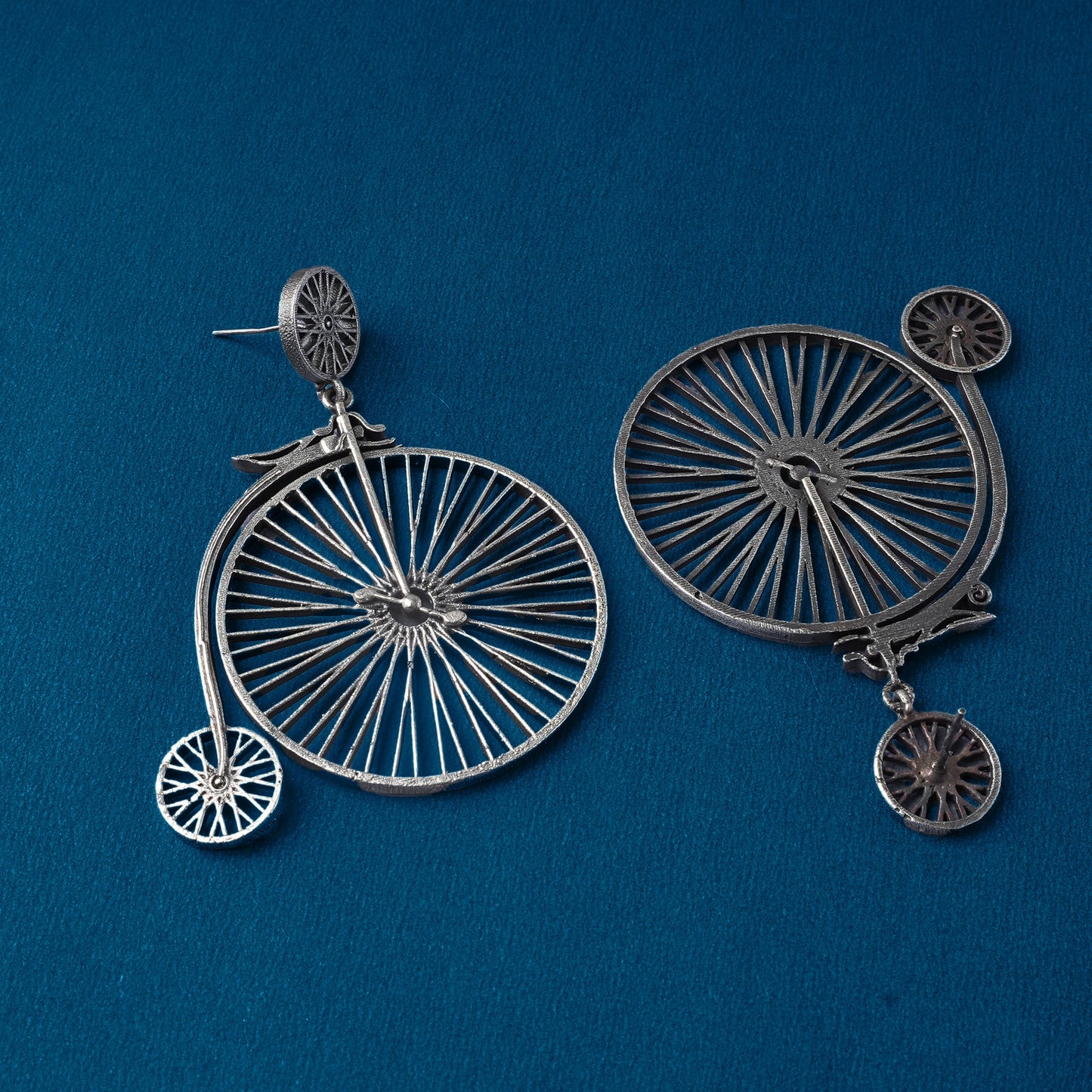 RatnaChakra- Silver Brass Oxidised dangler earrings