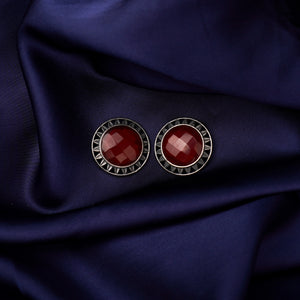 Red Diamond Stud Earring