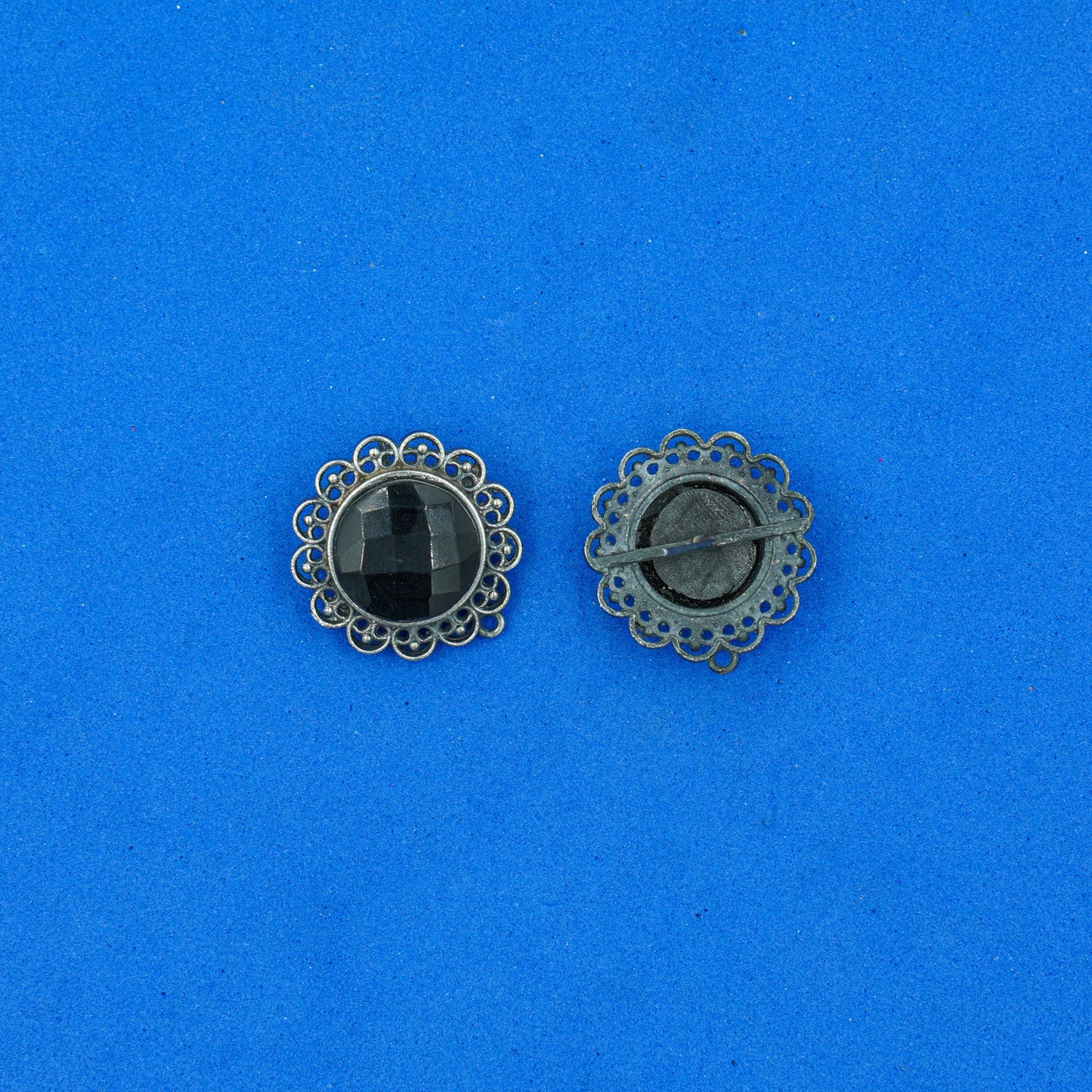 Rajni- Silver Brass Stone-Studded Stud Earrings