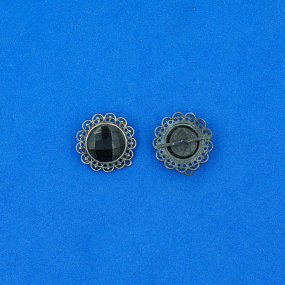 Rajni- Silver Brass Stone-Studded Stud Earrings