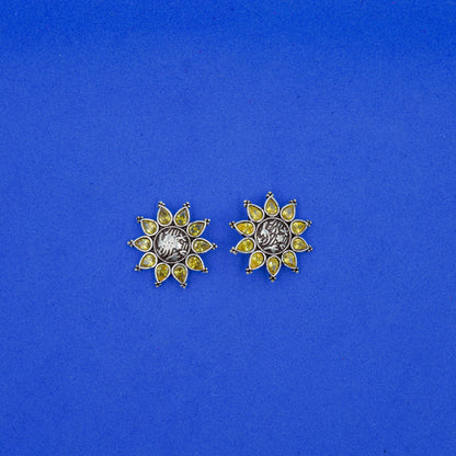 SwarnaBoond- Silver Brass Handcrafted Stud Earrings