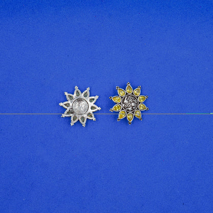 SwarnaBoond- Silver Brass Handcrafted Stud Earrings