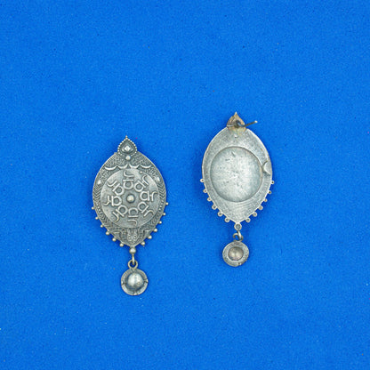 Abhiraama- Silver Brass oxidised dangler earrings