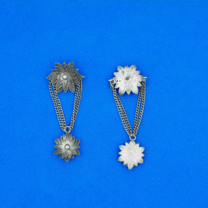 kamala- Silver Brass Oxidised dangler earrings
