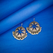 Silvertoned Hanging Brass Earrings