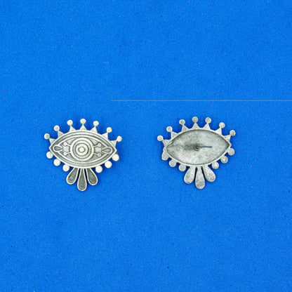 Naina- Silver Brass Oxidised stud earrings