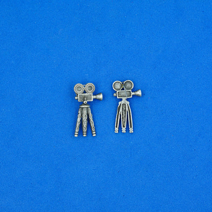Tasveer- Silver Brass oxidised stud earrings