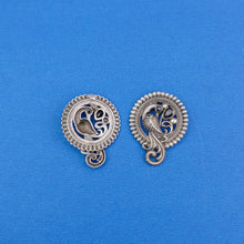 Silver toned brass Peacock Studs