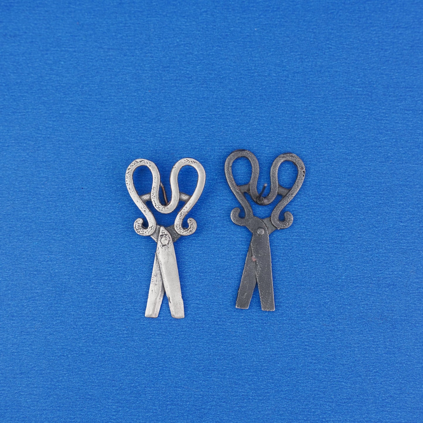 Katri- Silver Brass oxidised stud earrings