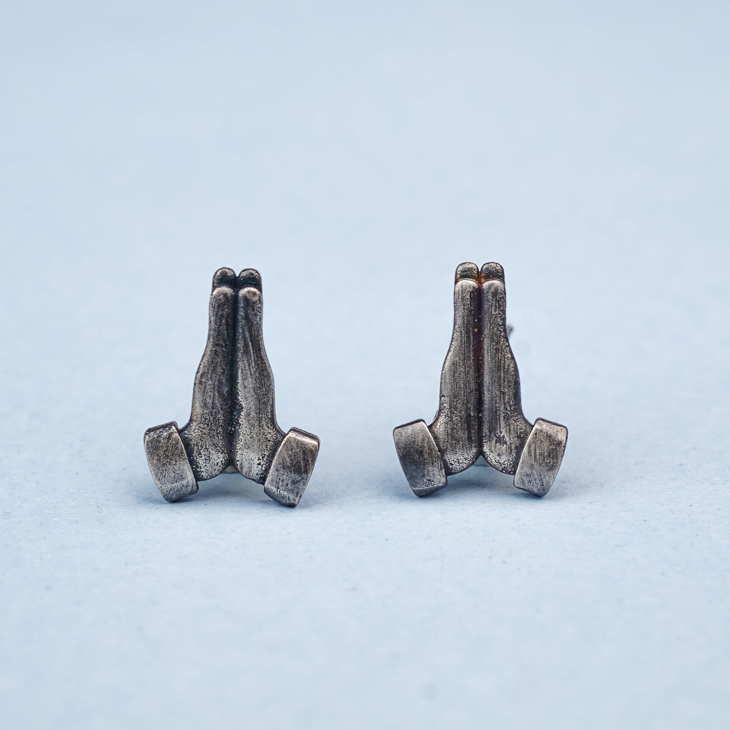 Namra- Silver Brass Oxidised Stud Earrings