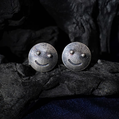 Muskaan- Silver Brass oxidised stud earrings