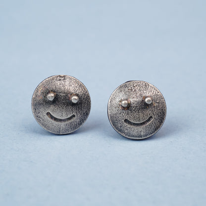 Muskaan- Silver Brass oxidised stud earrings