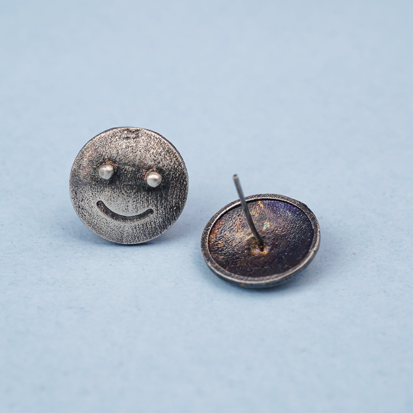 Muskaan- Silver Brass oxidised stud earrings