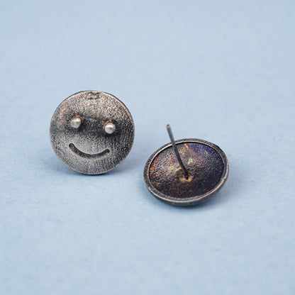 Muskaan- Silver Brass oxidised stud earrings
