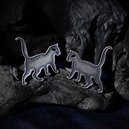 Marjari- Silver Brass oxidised stud earrings