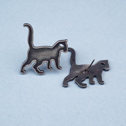 Marjari- Silver Brass oxidised stud earrings