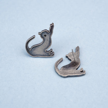 Billu- Silver Brass oxidised stud earrings