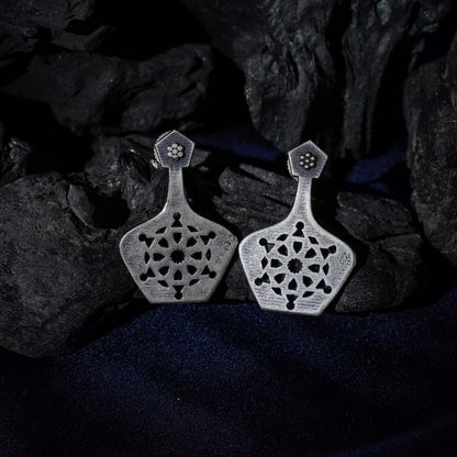 Matira- Silver Brass oxidised stud earrings