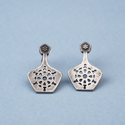 Matira- Silver Brass oxidised stud earrings