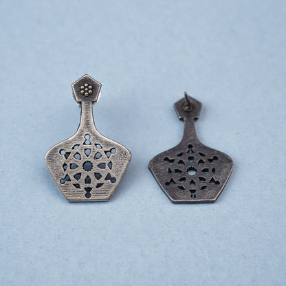 Matira- Silver Brass oxidised stud earrings