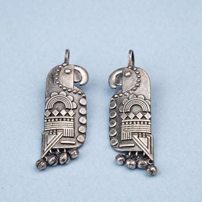 Kalrav – Silver-Toned Handcrafted Brass Stud Earrings