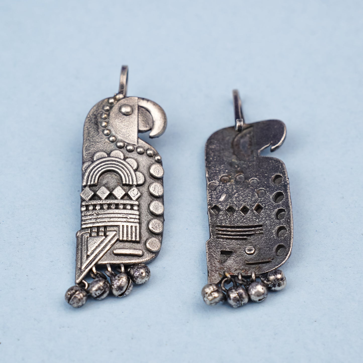 Kalrav – Silver-Toned Handcrafted Brass Stud Earrings